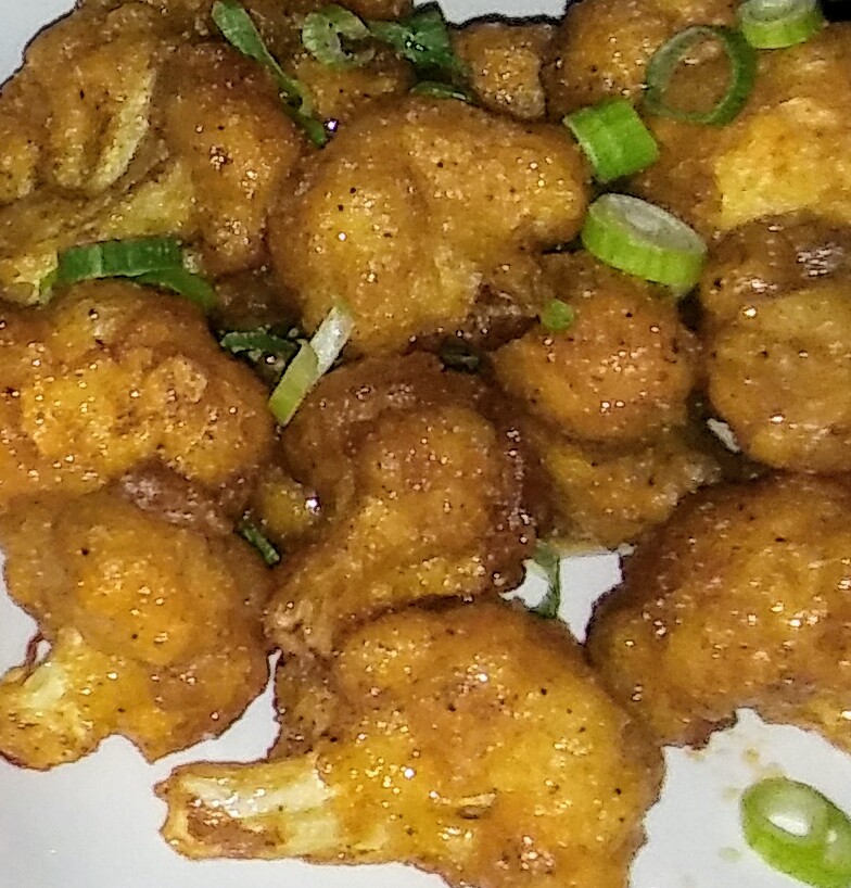 Deep fried battered cauliflower
