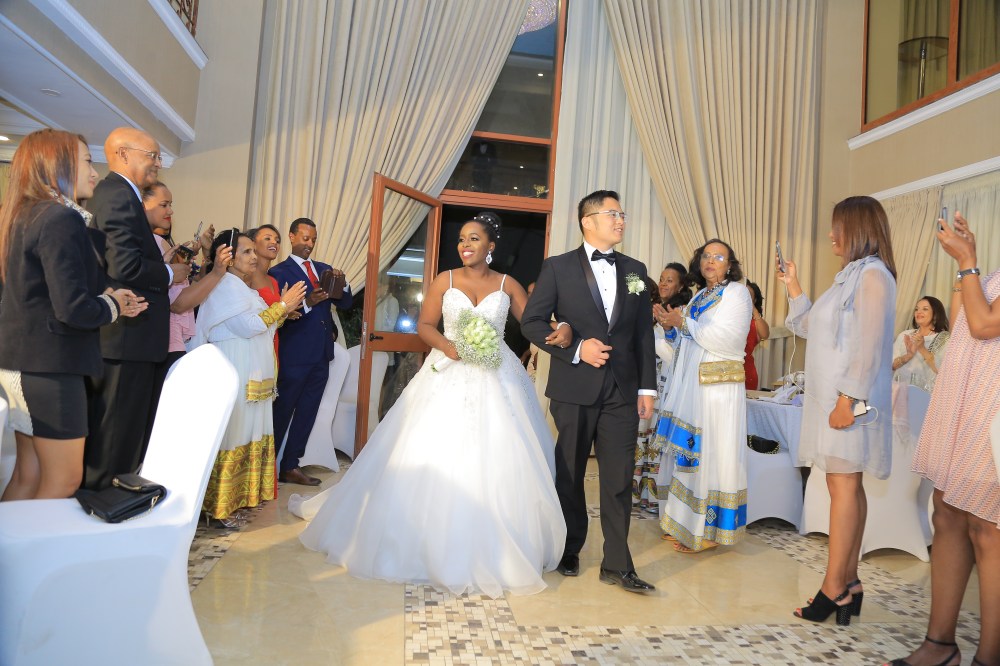 Here comes the bride and groom