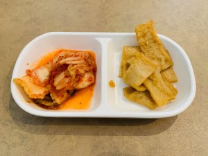 Kimchee and fish strips