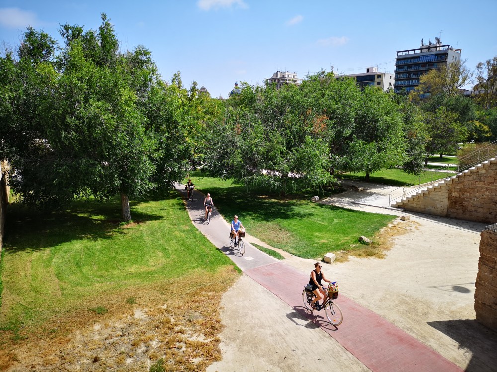 Biking along the Turia Garden
